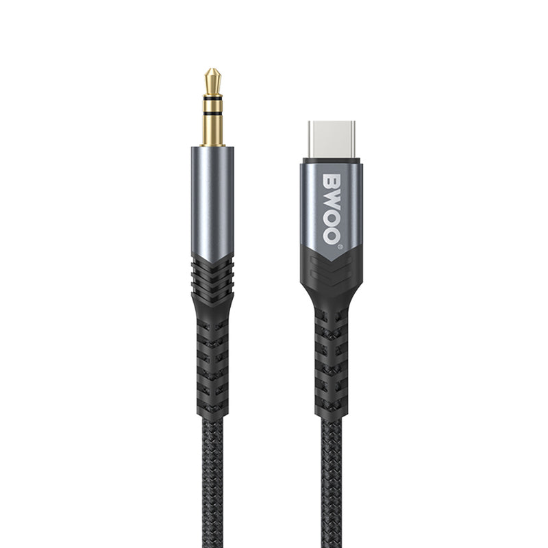 BWOO AUX kabelis 3,5 mm – USB-C BO-AUX066, melns