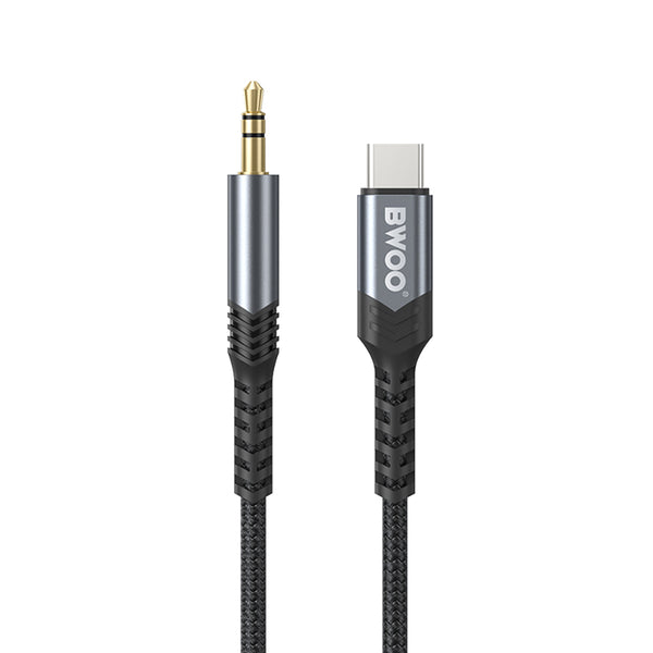 BWOO AUX kabelis 3,5 mm – USB-C BO-AUX066, melns