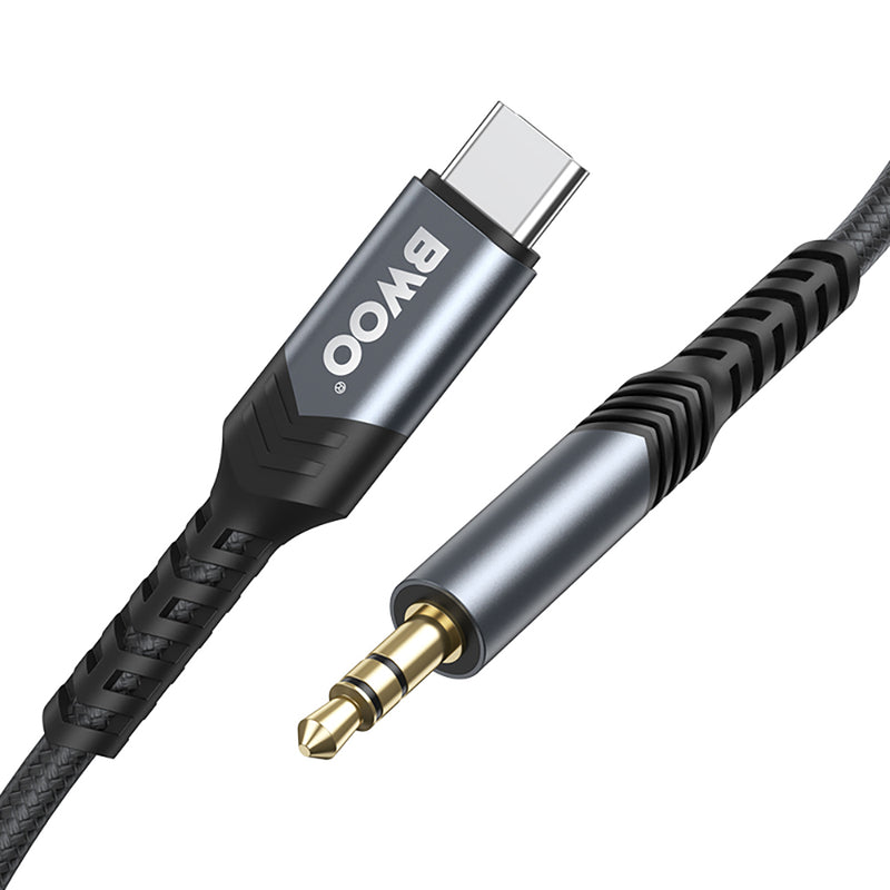 BWOO AUX kabelis 3,5 mm – USB-C BO-AUX066, melns