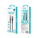BWOO AUX kabelis 3,5 mm – USB-C BO-AUX066, melns