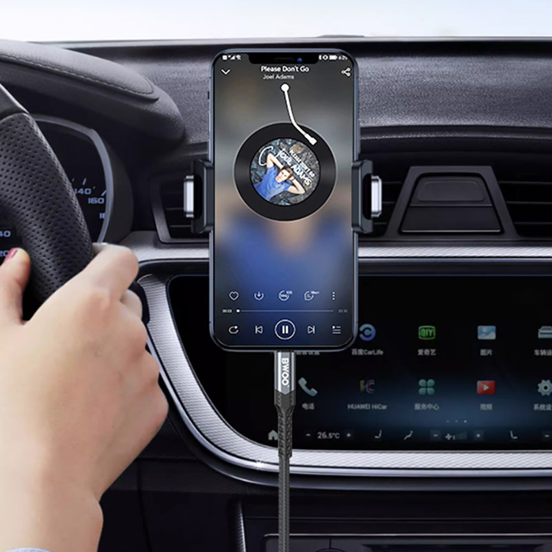 BWOO AUX kabelis 3,5 mm – Lightning BO-AUX068, melns