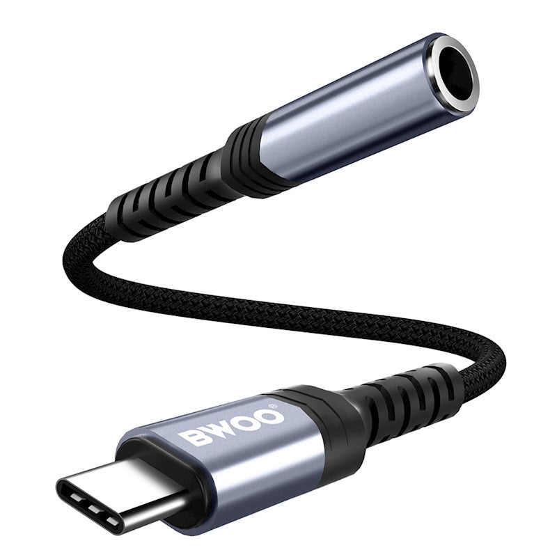 BWOO BZ47 Переходник USB-C на 3,5 мм AUX - черный