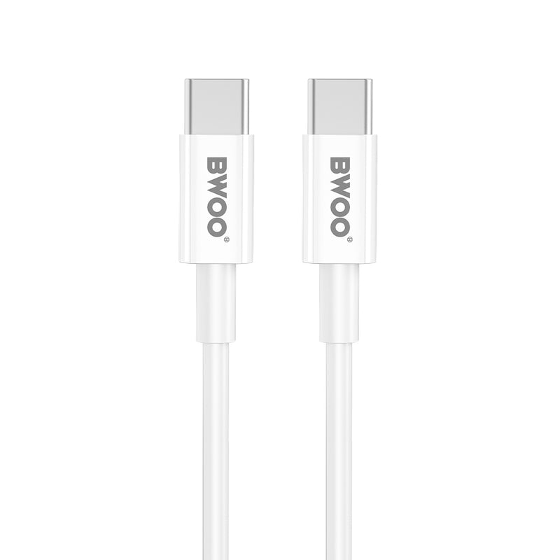 BWOO CDA159 PD sienas lādētājs ar USB-C–USB-C kabeli, 20 W, balts