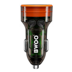 BWOO Car Charger USB-C + USB-A, 38 W, transparent