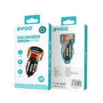 BWOO Car Charger USB-C + USB-A, 38 W, transparent