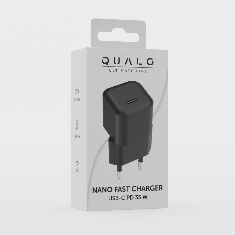 QUALO Nano PD GaN 35 W USB-C sienas lādētājs QLSN-C-35-01