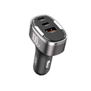 XO auto lādētājs CC61 100 W ar USB, USB-C un Lightning pieslēgvietām, PD un QC 3.0 ātrā uzlāde, pelēks