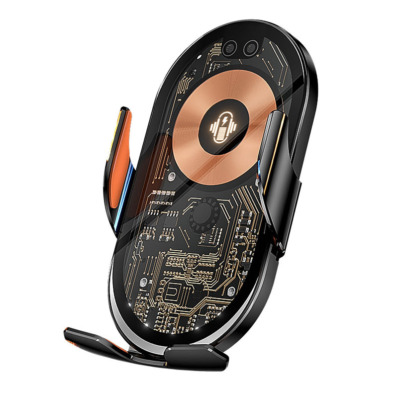 Qualo QTUS-K-15-18 bezvadu auto telefona turētājs 15 W caurspīdīgs pelēks ar ventilācijas stiprinājumu