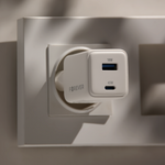 Forever TC-08-45AC GaN PD QC 45 W lādētājs 1x USB-C 1x USB balts ātrai uzlādei