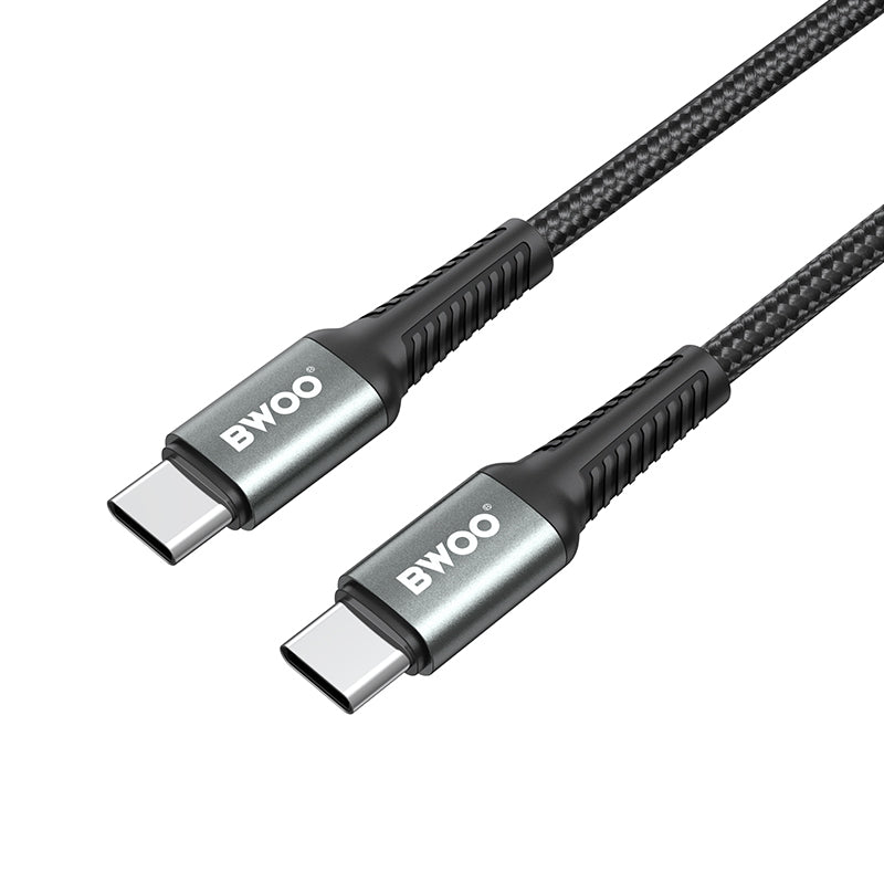 BWOO pīts USB-C – USB-C kabelis 2 m, 60 W, melns