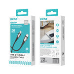 BWOO pīts USB-C – USB-C kabelis 2 m, 65 W, melns