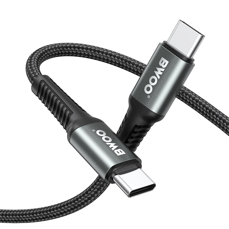 BWOO pīts USB-C–USB-C kabelis, 3 m, 60 W, melns