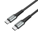 BWOO pīts USB-C–USB-C kabelis, 3 m, 60 W, melns