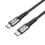 BWOO pīts USB-C–USB-C kabelis, 3 m, 60 W, melns