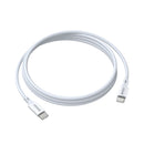 BWOO USB-C–USB-C kabelis, 2 m, 60 W, ABS un TPE, balts