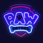 Karājamā LED neona gaisma uz organiskā stikla ar Paw Patrol logotipu, 40 × 40 cm, melna, USB