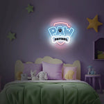 Karājamā LED neona gaisma uz organiskā stikla ar Paw Patrol logotipu, 40 × 40 cm, melna, USB