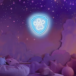 Karājamā LED neona gaisma uz organiskā stikla ar Paw Patrol ķepas simbolu, 40 × 40 cm, melna, USB