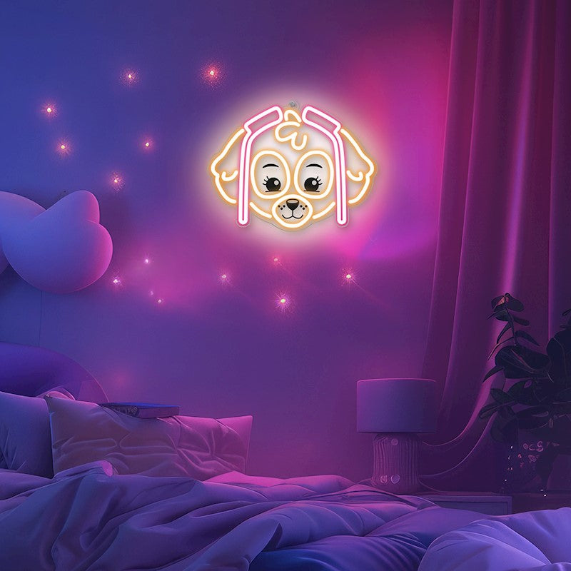 LED neona dekors uz plexiglass – Paw Patrol, Skye, OW-130546