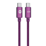 Forever Vibe USB-C–USB-C kabelis, 60W, 1m, tumši ķiršu