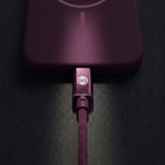 Forever Vibe USB-C–USB-C kabelis, 60W, 1m, tumši ķiršu