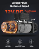 EVOR elektriskā vinča, 4 500 kg vilkšanas jauda, 12 V līdzstrāvas kravas auto vinča ar Φ8,3 mm × 19,8 m tērauda trosi, bezvadu un vadu tālvadība, IP55 ūdensizturība SUV, Jeep, piekabju, laivu un bezceļu transportlīdzekļu vilkšanai