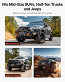 EVOR elektriskā vinča, 4 500 kg vilkšanas jauda, 12 V līdzstrāvas kravas auto vinča ar Φ8,3 mm × 19,8 m tērauda trosi, bezvadu un vadu tālvadība, IP55 ūdensizturība SUV, Jeep, piekabju, laivu un bezceļu transportlīdzekļu vilkšanai