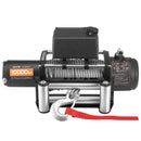 EVOR elektriskā vinča, 4 500 kg vilkšanas jauda, 12 V līdzstrāvas kravas auto vinča ar Φ8,3 mm × 19,8 m tērauda trosi, bezvadu un vadu tālvadība, IP55 ūdensizturība SUV, Jeep, piekabju, laivu un bezceļu transportlīdzekļu vilkšanai