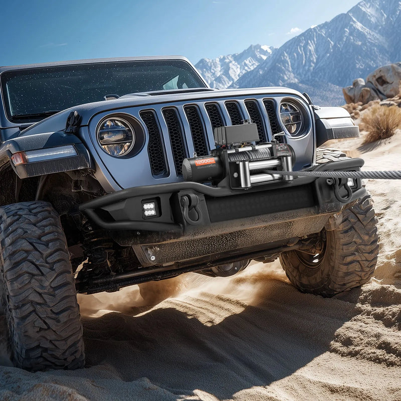 VEVOR elektriskā vinča, 12 V, vilkšanas jauda 5400 kg, tērauda trose Ø9,1 mm × 26 m, bezvadu un vadu tālvadība, piemērota SUV, Jeep, piekabēm, laivām un bezceļu transportlīdzekļiem