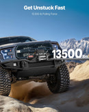 VEVOR elektriskā vinča, 6 100 kg vilkšanas jauda, 12 V līdzstrāvas kravas auto vinča ar Φ9,5 mm × 24 m tērauda trosi, bezvadu un vadu tālvadība, IP55 ūdensizturība SUV, Jeep, piekabju, laivu un bezceļu transportlīdzekļu vilkšanai