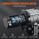 VEVOR elektriskā vinča, 12 V, 2041 kg vilkšanas jauda, ar tērauda trosi (6 mm × 12 m), IP55, bezvadu tālvadība, 4 virzienu troses vadotne – piemērota ATV, UTV, džipiem, SUV, piekabēm, laivām un auto vilkšanai bezceļa apstākļos