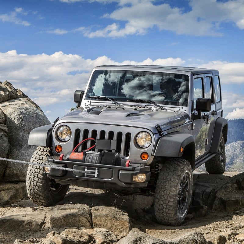 VEVOR elektriskā vinča, 12 V, 2041 kg vilkšanas jauda, ar tērauda trosi (6 mm × 12 m), IP55, bezvadu tālvadība, 4 virzienu troses vadotne – piemērota ATV, UTV, džipiem, SUV, piekabēm, laivām un auto vilkšanai bezceļa apstākļos