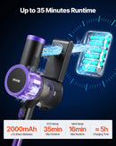 EVOR bezvadu putekļsūcējs ar maksimālo 25 kPa sūkšanas jaudu, uzlādējamu pret sapīšanos izturīgu konstrukciju, putekļu tvertni un 35 minūšu darbības laiku, viegls rokas putekļsūcējs mājai, paklājiem, mājdzīvnieku spalvām un cietām grīdām