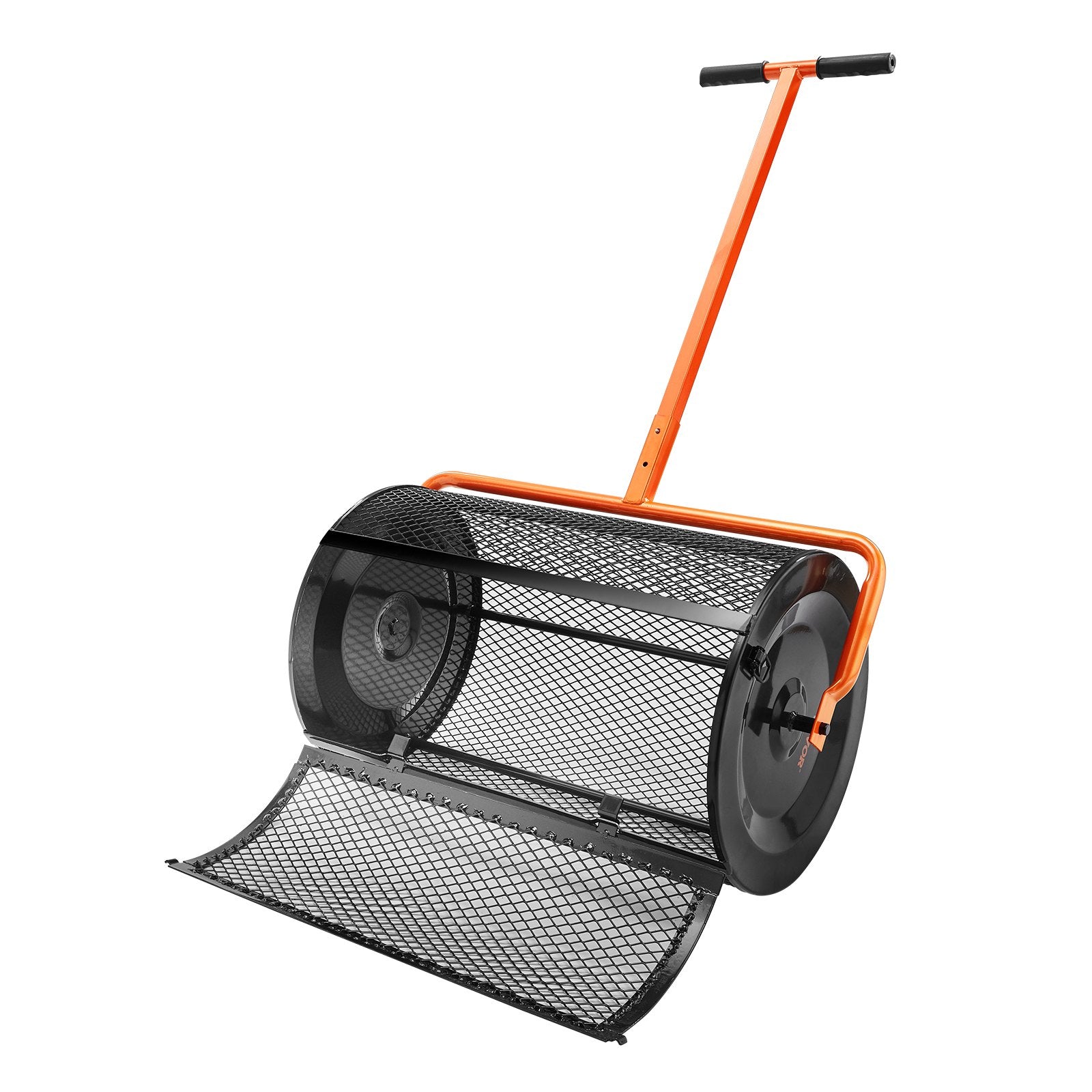 VEVOR Komposta Izkliedētājs, Regulējams Rokturs 62–65 cm, 61 cm Platums, Pulverkrāsots Tērauda Sietiņu Grozs, Mēslojuma, Augsnes, Komposta Izkliedēšanai