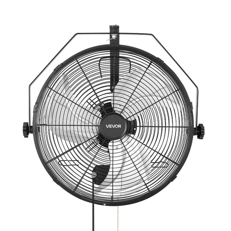 VEVOR sienas ventilators, 450mm, IP44, 3 ātrumi, liels gaisa plūsmas attālums, regulējams rotācijas leņķis, jaudīgs, rūpniecībai, komerctelpām, garāžām, darbnīcām un sporta zālēm