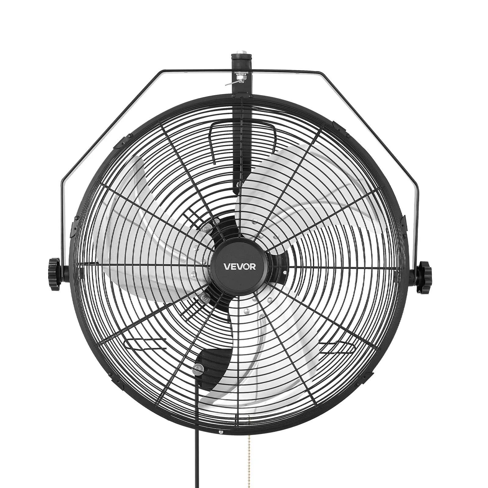 VEVOR sienas ventilators, 450mm, IP44, 3 ātrumi, liels gaisa plūsmas attālums, regulējams rotācijas leņķis, jaudīgs, rūpniecībai, komerctelpām, garāžām, darbnīcām un sporta zālēm