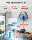 VEVOR sienas ventilators, 450mm, IP44, 3 ātrumi, liels gaisa plūsmas attālums, regulējams rotācijas leņķis, jaudīgs, rūpniecībai, komerctelpām, garāžām, darbnīcām un sporta zālēm