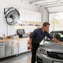 VEVOR sienas ventilators, 450mm, IP44, 3 ātrumi, liels gaisa plūsmas attālums, regulējams rotācijas leņķis, jaudīgs, rūpniecībai, komerctelpām, garāžām, darbnīcām un sporta zālēm