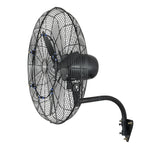 VEVOR sienas ventilators 610 mm, pie sienas pakarināms ventilators ar oscilāciju, miglošanas funkciju, IP44 aizsardzības klase, 3 ātrumi, jaudīga gaisa plūsma, mehāniska vadība, paredzēts rūpnieciskai, komerciālai lietošanai, garāžām un darbnīcām
