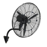 VEVOR sienas ventilators 610 mm, pie sienas pakarināms ventilators ar oscilāciju, miglošanas funkciju, IP44 aizsardzības klase, 3 ātrumi, jaudīga gaisa plūsma, mehāniska vadība, paredzēts rūpnieciskai, komerciālai lietošanai, garāžām un darbnīcām