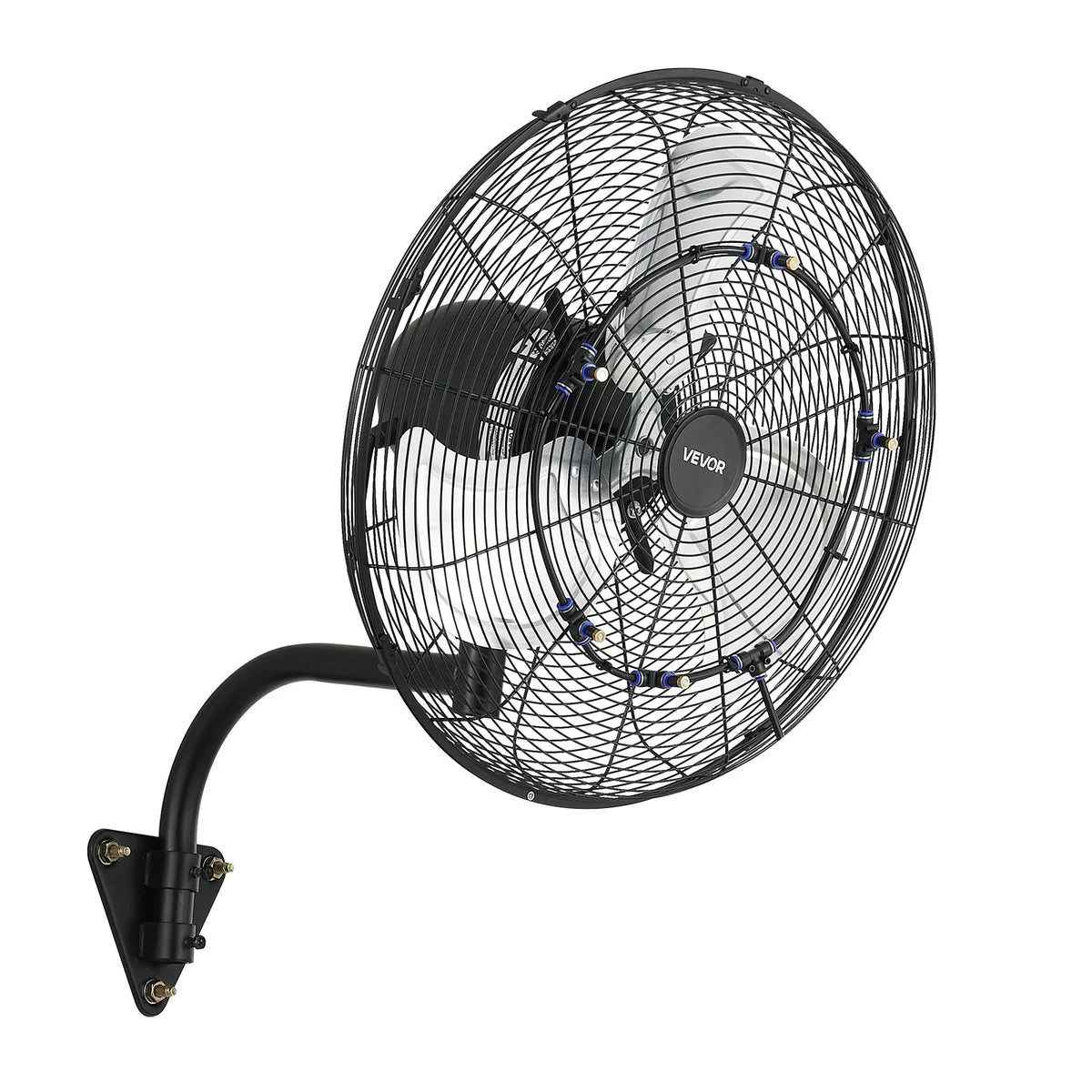 VEVOR sienas ventilators, 505mm, ar svārstību un miglas funkciju, tālvadības pulti, IP44, 3 ātrumi, 18h taimeris, temperatūras kontrole, rūpniecībai, komerctelpām, garāžām, darbnīcām un sporta zālēm