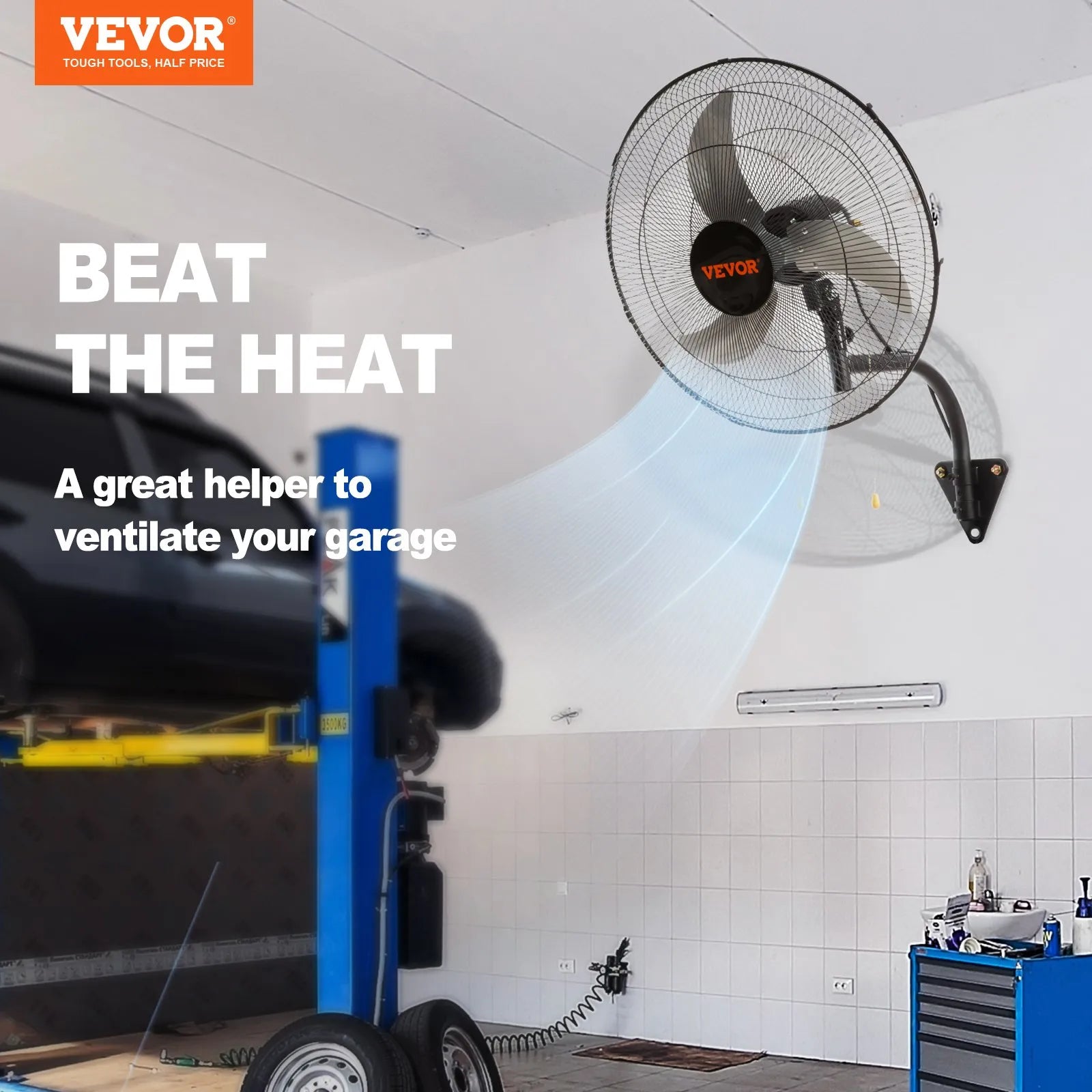 Sienas ventilators metāla 49 cm 3 ātrumi