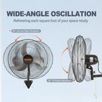 Sienas ventilators metāla 49 cm 3 ātrumi