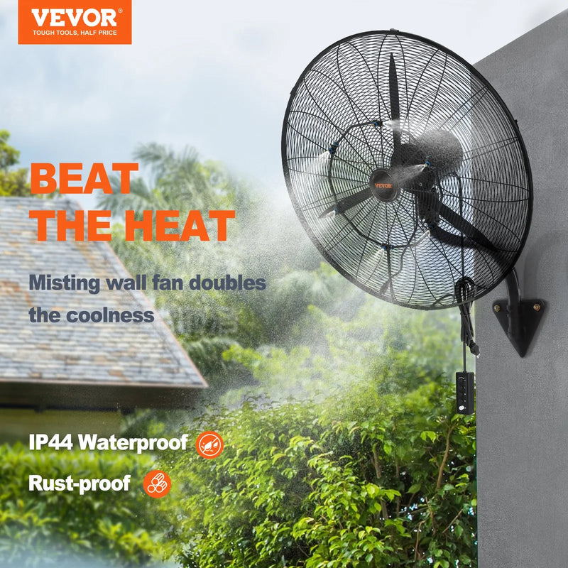 61 cm oscilējošs sienas miglotājs ventilators metāla 3 ātrumi 115 W