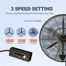 61 cm oscilējošs sienas miglotājs ventilators metāla 3 ātrumi 115 W