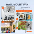 61 cm oscilējošs sienas miglotājs ventilators metāla 3 ātrumi 115 W