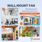 61 cm oscilējošs sienas miglotājs ventilators metāla 3 ātrumi 115 W