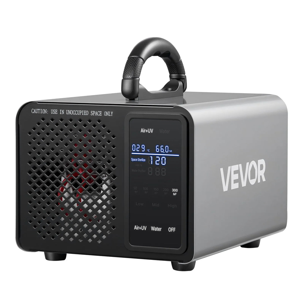 VEVOR ozona ģenerators 36 000 mg/h, komerciāla ozona iekārta ar 15 s aizkavētu palaišanu, zonu balstītu taimeri un LCD skārienekrānu, industriāls smaku neitralizators automašīnām, dūmiem un mājoklim, līdz 300 m²
