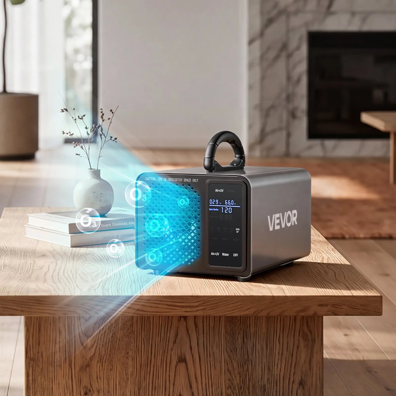 VEVOR ozona ģenerators 36 000 mg/h, komerciāla ozona iekārta ar 15 s aizkavētu palaišanu, zonu balstītu taimeri un LCD skārienekrānu, industriāls smaku neitralizators automašīnām, dūmiem un mājoklim, līdz 300 m²