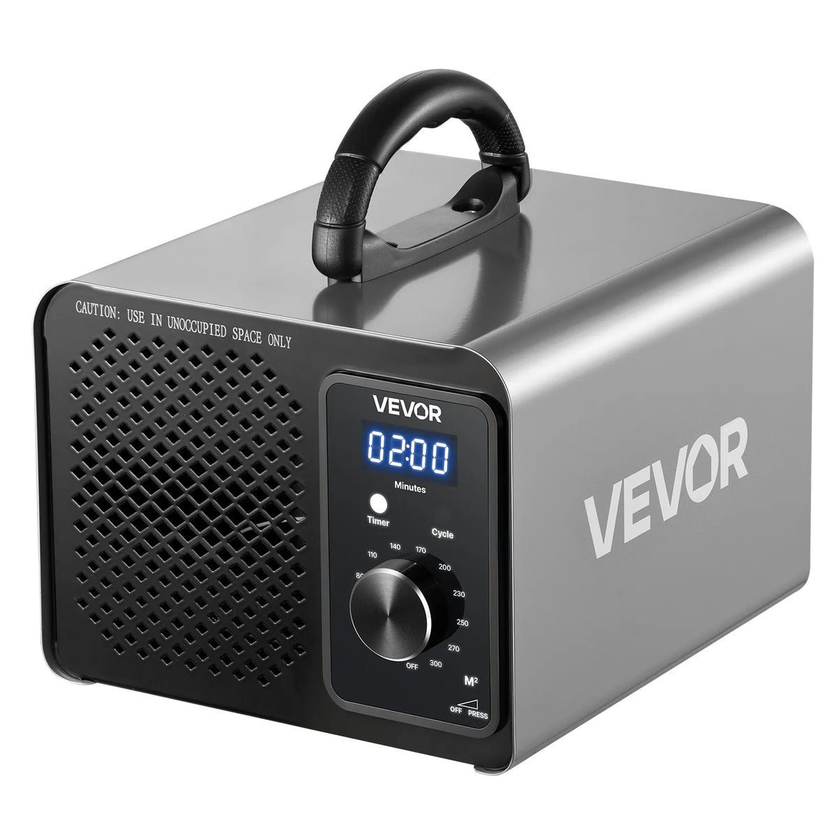 Генератор озона VEVOR производительностью 36 000 мг/ч с 15-секундной задержкой запуска, таймером, регулятором скорости вращения и режимом цикла устранения запахов для автомобилей и помещений площадью до 300 м²